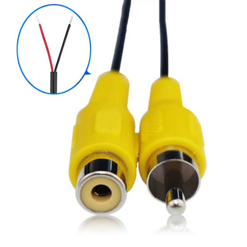 15cm Car Rca Female / Male Audio Cable Cord AV Single-head Video Stereo Connector Extension Wire For Video Camera Speaker E1