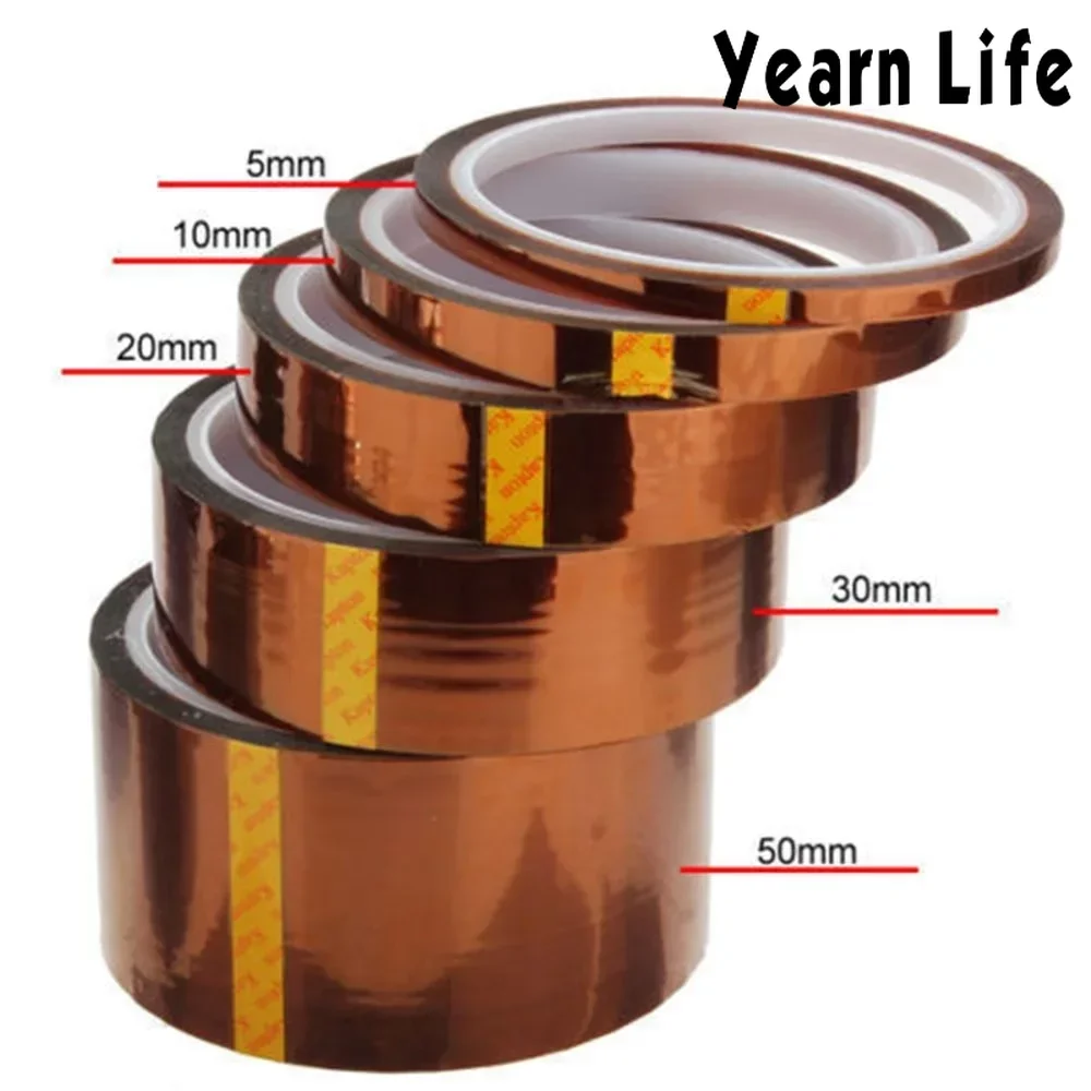 1PC Professional 30M Heat Resistant High Temperature High Insulation Electronics Industry Welding Polyimide Kapton Tape