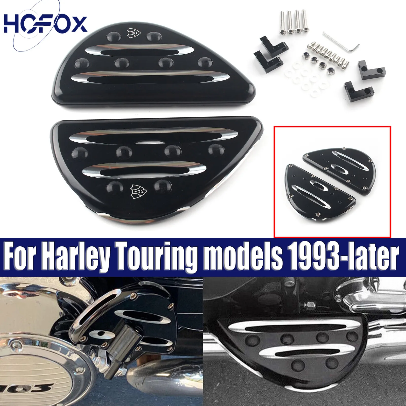 Defiance Passenger Floorboards Motorcycle Accessories For Harley Touring models 1993-later