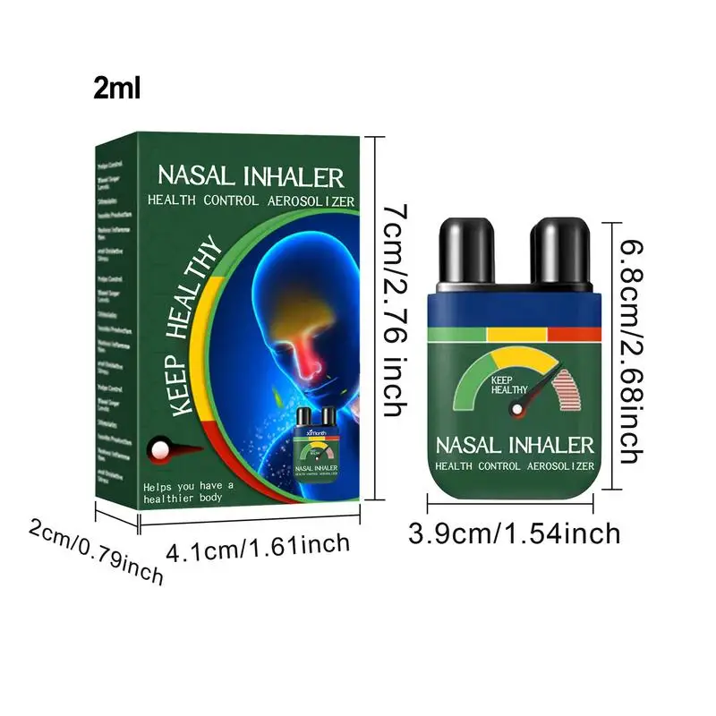 Inhalateur nasal pour soins du corps, boîte à herbes avec refroidissement, château à essence, aromathérapie, transpiration nasale, livres de voyage, 2ml