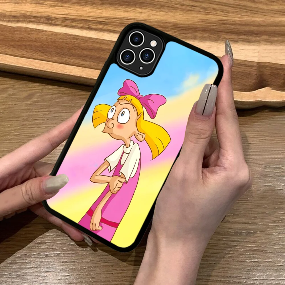 H-Hey A-Arnold H-Helga Cute Funny Cartoon Phone Case Silicone PC+TPU For For IPhone 11 12 13 14 15 16 Plus Pro Max Cover