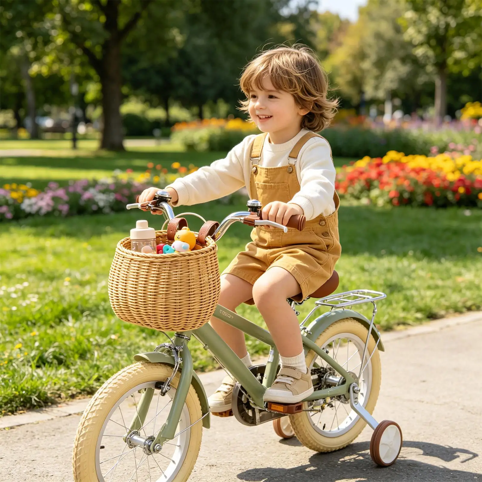 

Kids Bike Basket Large Capacity Bicycle Storage Holder Handlebar Front Basket For Bike For Bicycle Scooters Camping Beach
