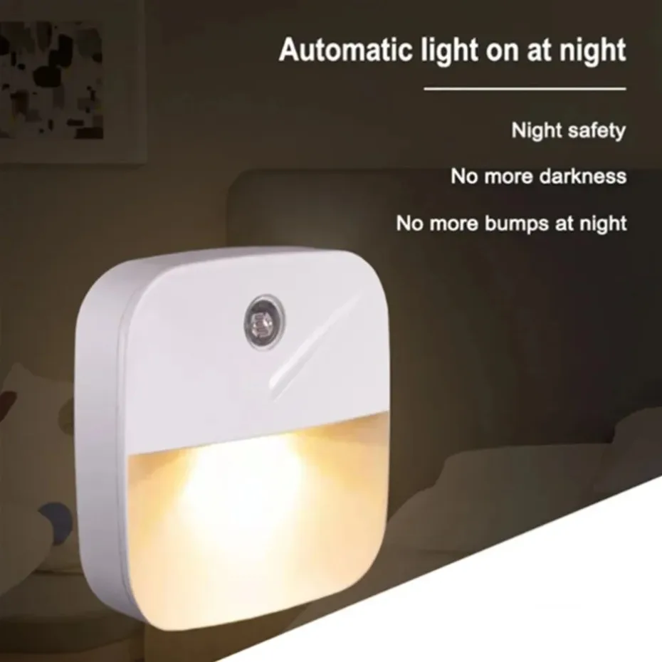 UooKzz lampu malam LED nirkabel, untuk anak-anak, lampu samping tempat tidur, kamar tidur, lampu koridor, Sensor lampu malam LED