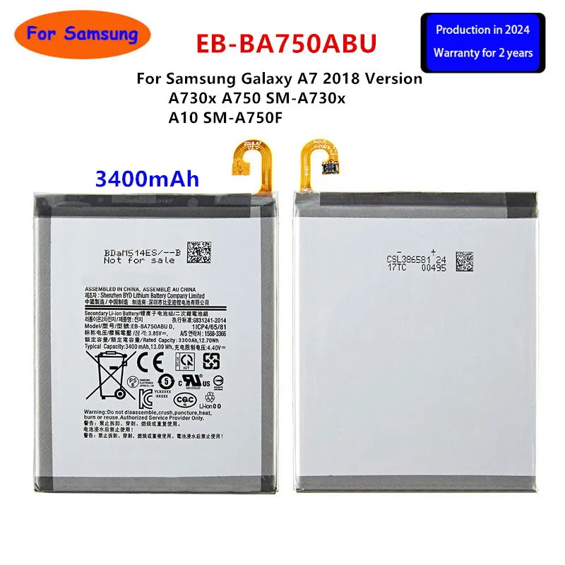 

Brand New EB-BA750ABU 3400mAh Battery For Samsung Galaxy A7 2018 Version A730x A750 SM-A730x A10 SM-A750F