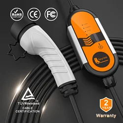 Feyree Type2 16A 3,5KW draagbare EV-oplader EVSE-oplaadkabel 5m met Schuko-stekker stroom instelbaar voor elektrische autolader