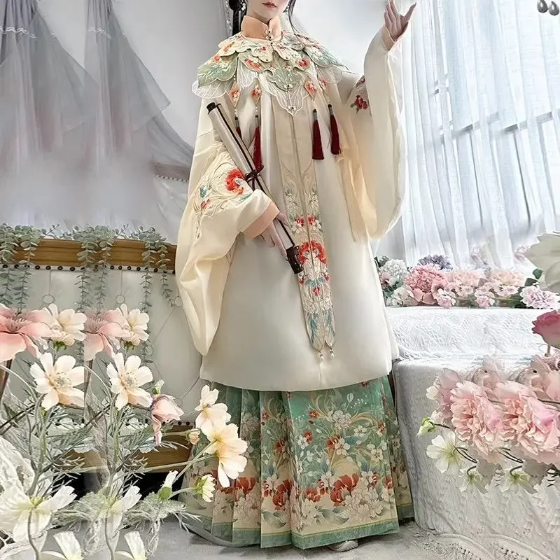 Original Hanfu Ancient Chinese Costume Women Ming Dynasty Clothe Traditional Hanfu Cosplay Photo Performance Embroidery Dress
