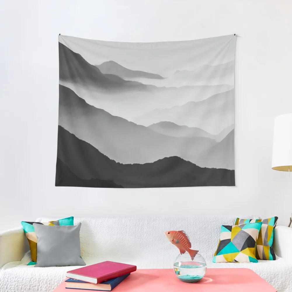 

Misty Mountain Watercolor/ Acrylic Design Tapestry For Bedroom Home And Comfort Decor Things To Decorate The Room Tapestry