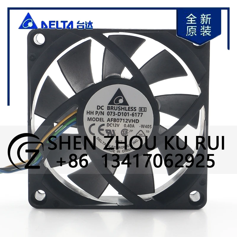 Delta 24V 48V DC 12V 0.40A AC EC 7020 70X70X20MM 7CM Chassis CPU Mute Temperature Control High Air Volume AFB0712VHD Cooling Fan