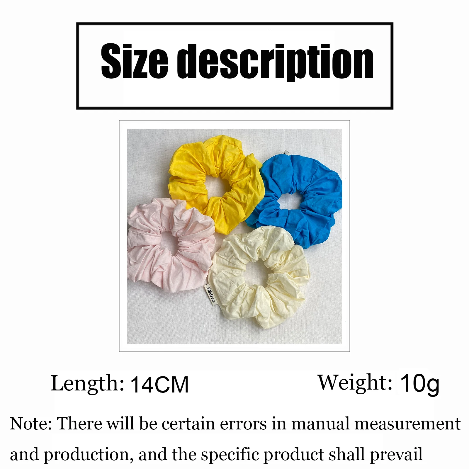 Einfaches, einfarbiges, weißes und kühles blaues Scrunchie aus grobem Haargummi, farbenfrohes, vielseitiges Sommer-Haargummi für den täglichen Gebrauch, Pferdeschwanz-Haaraccessoire – Detail 1