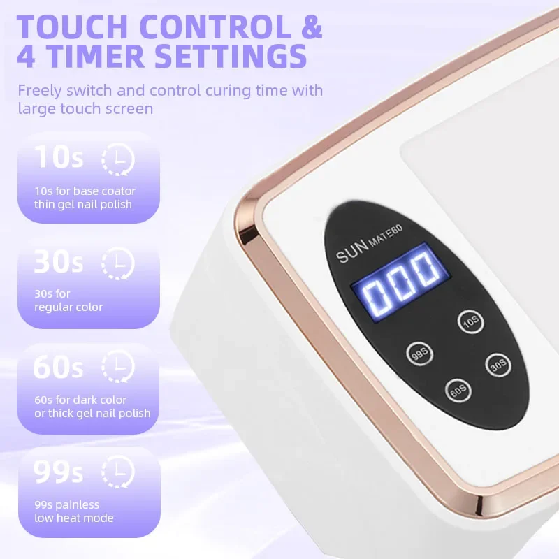 380W Professional Nail Dryer With Hand Pillow Large Space 90 LEDS Gel Polish Drying Machine With LED Display Manicure Tools