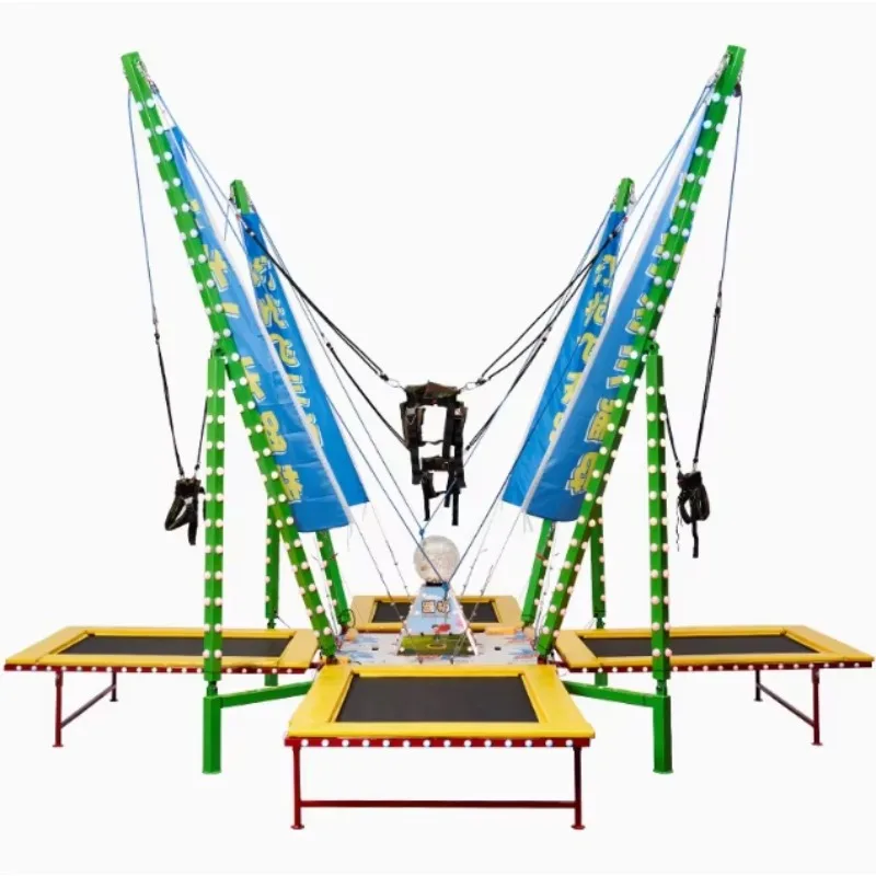 Four-Person PP Material Bungee Trampoline Outdoor Entertainment Park Equipment