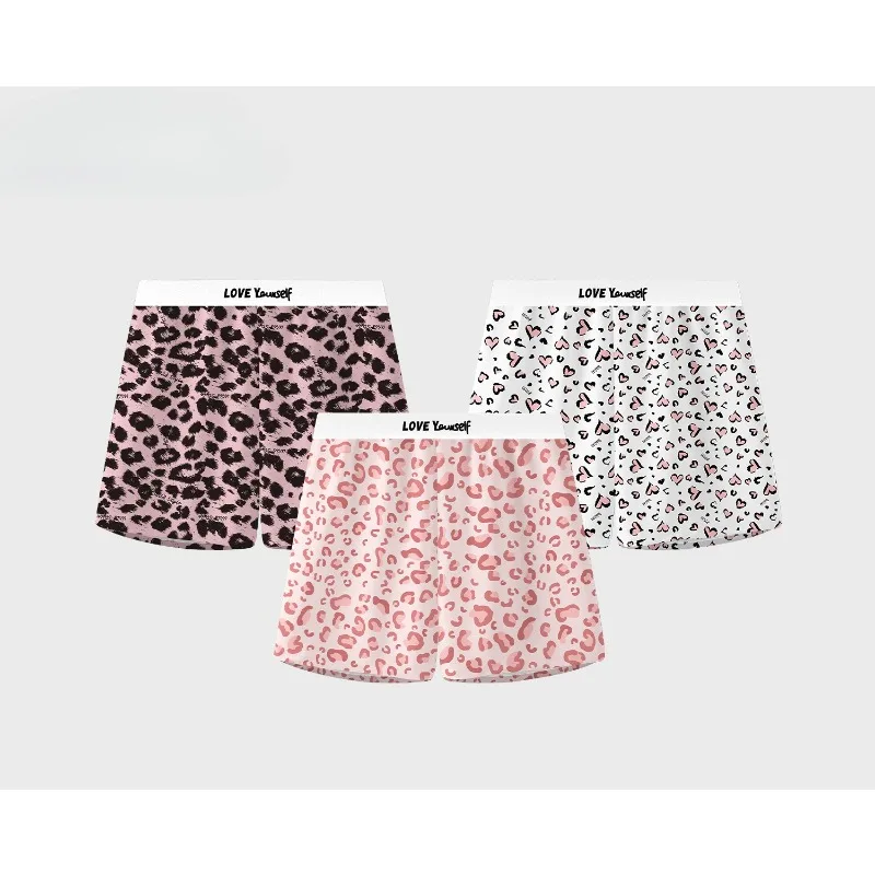 

Pink Leopard Aro Pants Breathable Ice Silk Smooth Boxershorts Herren Sexy Panties Qucik-Dry Mens Underwear Fashion Boxers Hombre