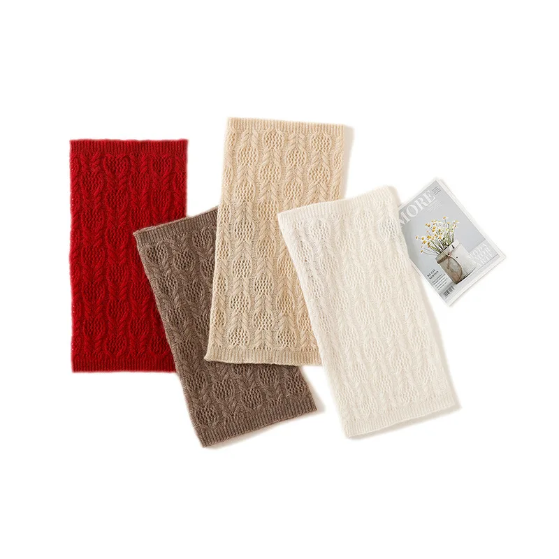 

Cashmere Bib Spring And Autumn New Women's Scarf Solid Color Hollow Neck Collar Bib Fashion Head Knitted Neck Cover