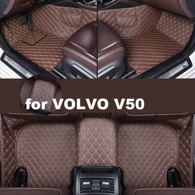 Autohome Car Floor Mats For VOLVO V50 2004-2010 Year Upgraded Version Foot Coche Accessories Carpetscustomized