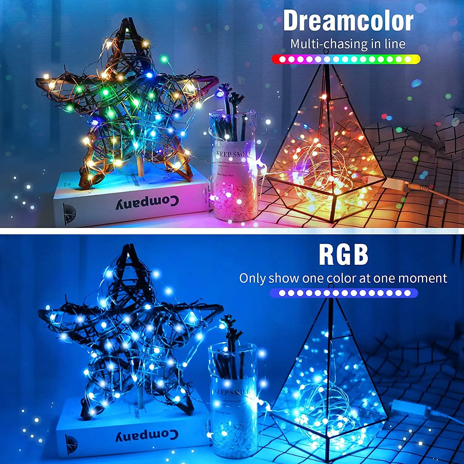 TuYa WiFi 50/100LED String Lights RGB Music Sync Fairy Lamp Multiple Modes Color Lights Waterproof Ball Lamp With Alexa Google