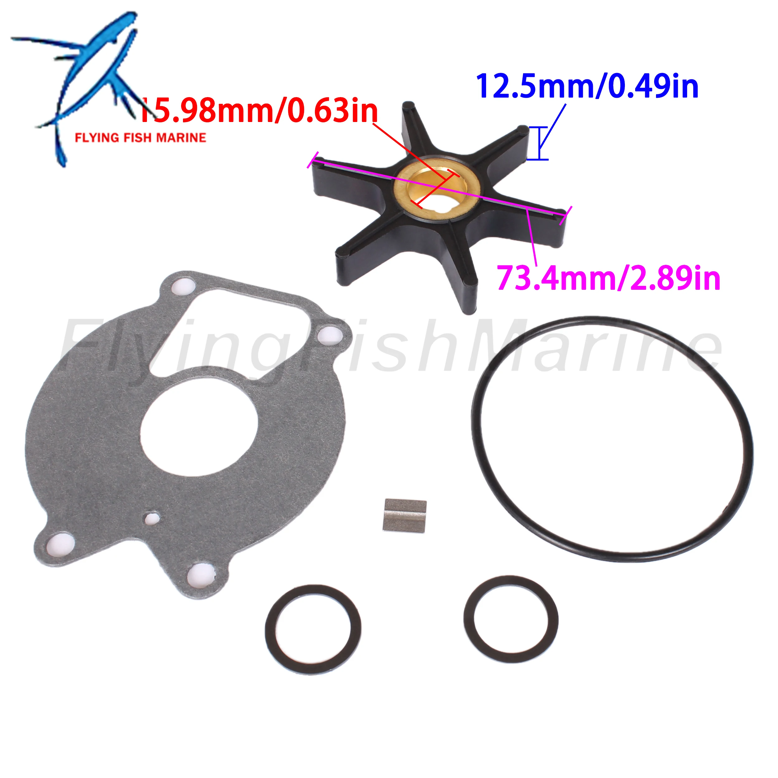 Outboard Motor 8508910 47-850893 47-8M0027792 18-3057 Water Pump Impeller Repair Kit for Mercury Mariner 13.5HP 15HP 18HP 25HP