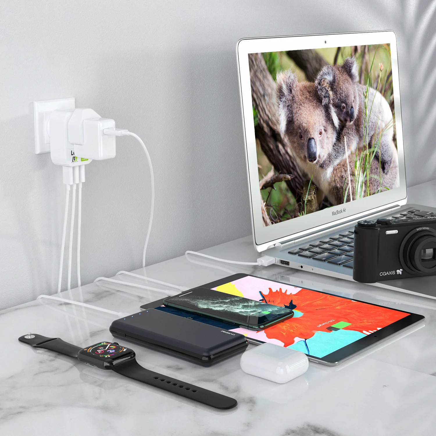 LENCENT wielkiej brytanii do australii przejściówka Adapter z 3 porty USB 5V/2.4A uziemione australijski Adapter podróżny dla australii 4-in-1 gniazdo