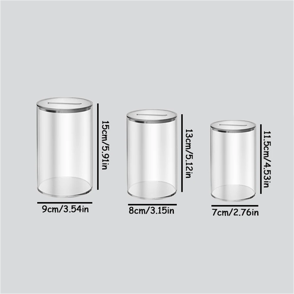 1PC Elegant Clear Money Box Acrylic Piggy Banks, Suitable for Home Decors Saving Encouragement Teenagers Cash Box