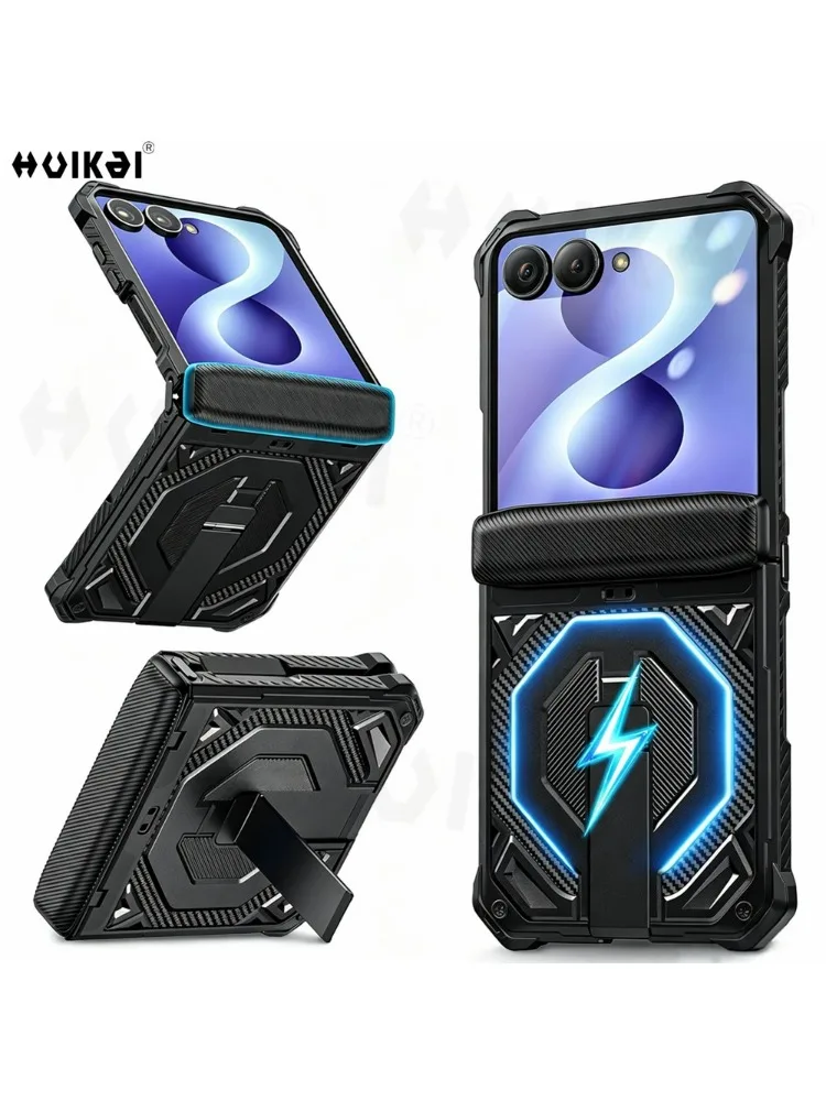Etui na Samsung Galaxy Z Flip 8 Z Flip 7 z magnetyczną podstawką, ochroną zawiasu, ochroną klasy wojskowej, wytrzymałe, odporne na wstrząsy etui na telefon. — zdjęcie produktu 7