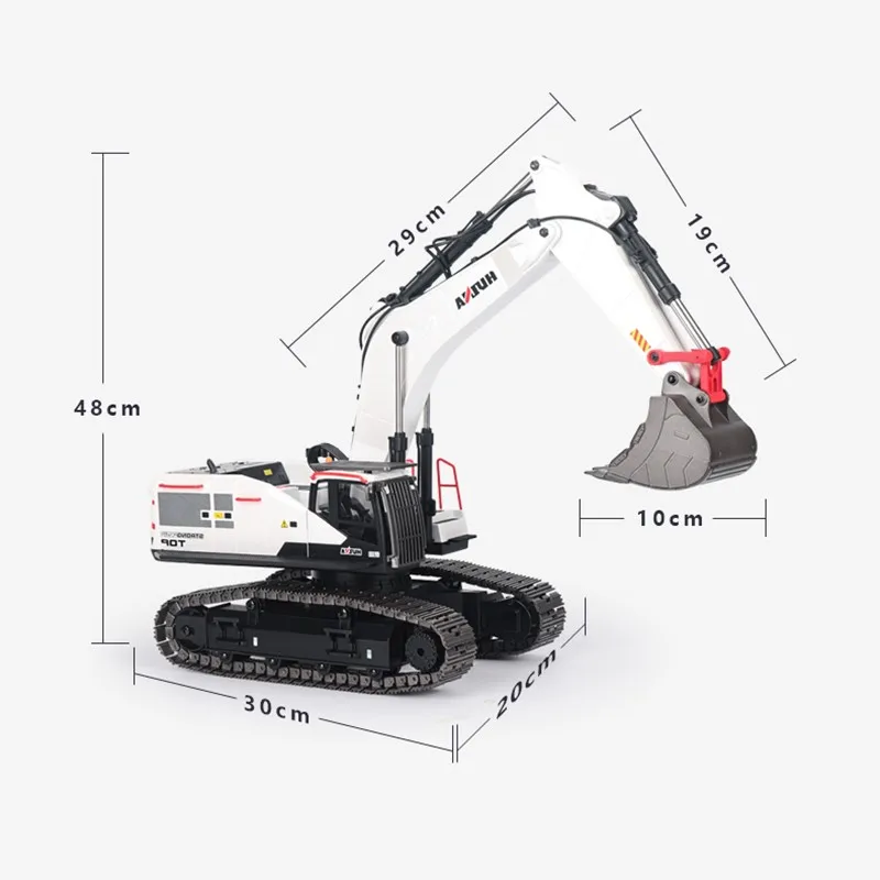 HUINA 1/14 Metal RC Excavator Truck Car Remote Control Model 1594 Light Battery Sound Outdoor Toys For Boys TH19286-SMT9