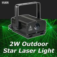 YUER 2W Indoor Starry Sky Star White Laser Light Projector DMX Full Color Garden Xmas Tree Square Party Decor Lamp