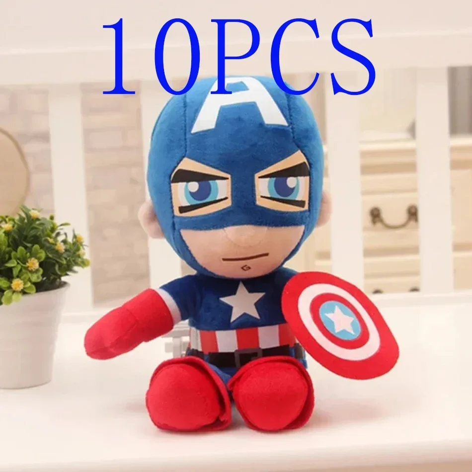 Marvel-Peluche SpidSuffolk pour Enfants, Peluches de Dessin Animé, Grandes Peluches, Poupées Grill, Oreiller Doux, Cadeau de Noël, 25-30cm, 10Pcs