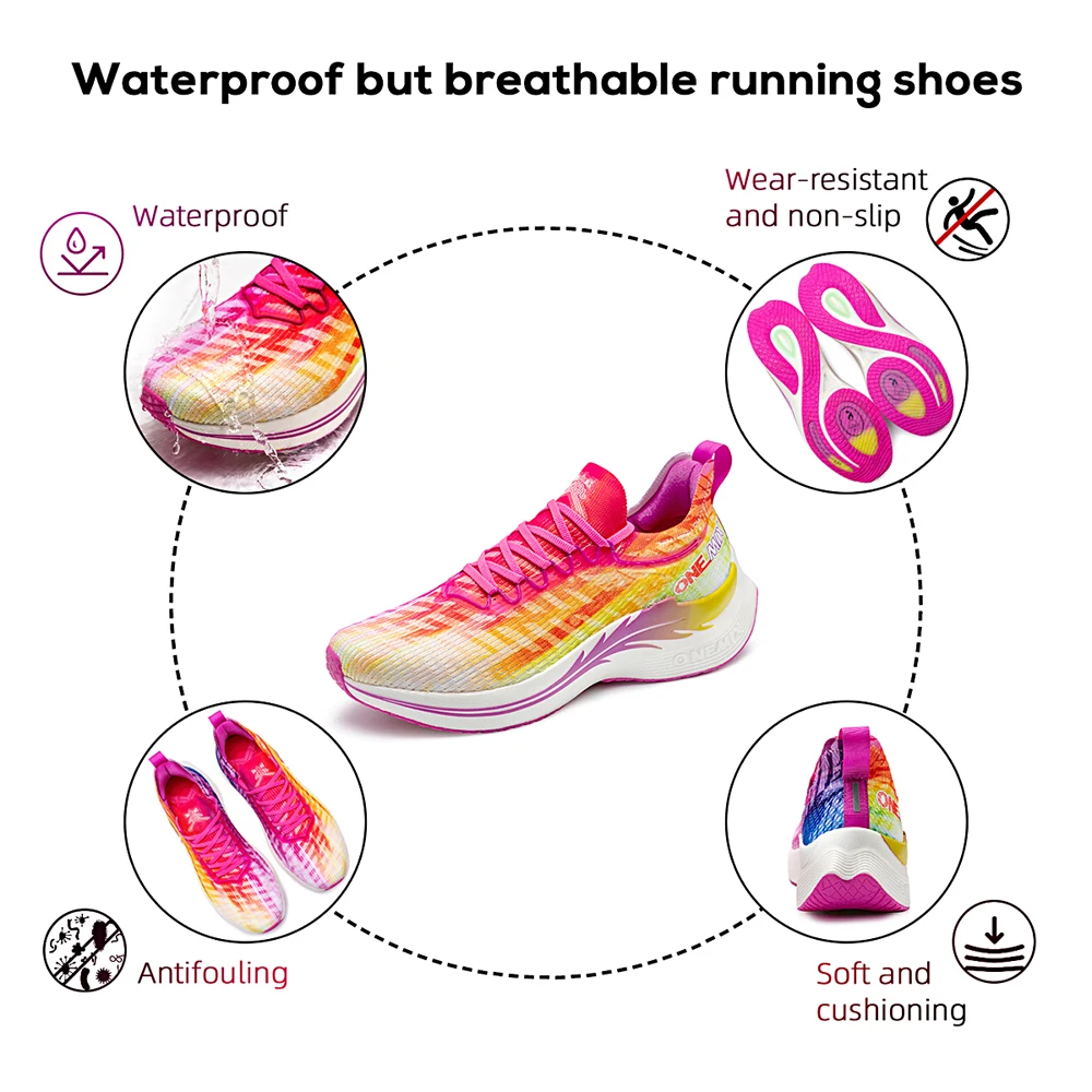 ONEMIX Professional Running Shoes For Men Breathable Athletic Training Sport Shoes Outdoor Waterproof Skid-Proof Stink Sneakers