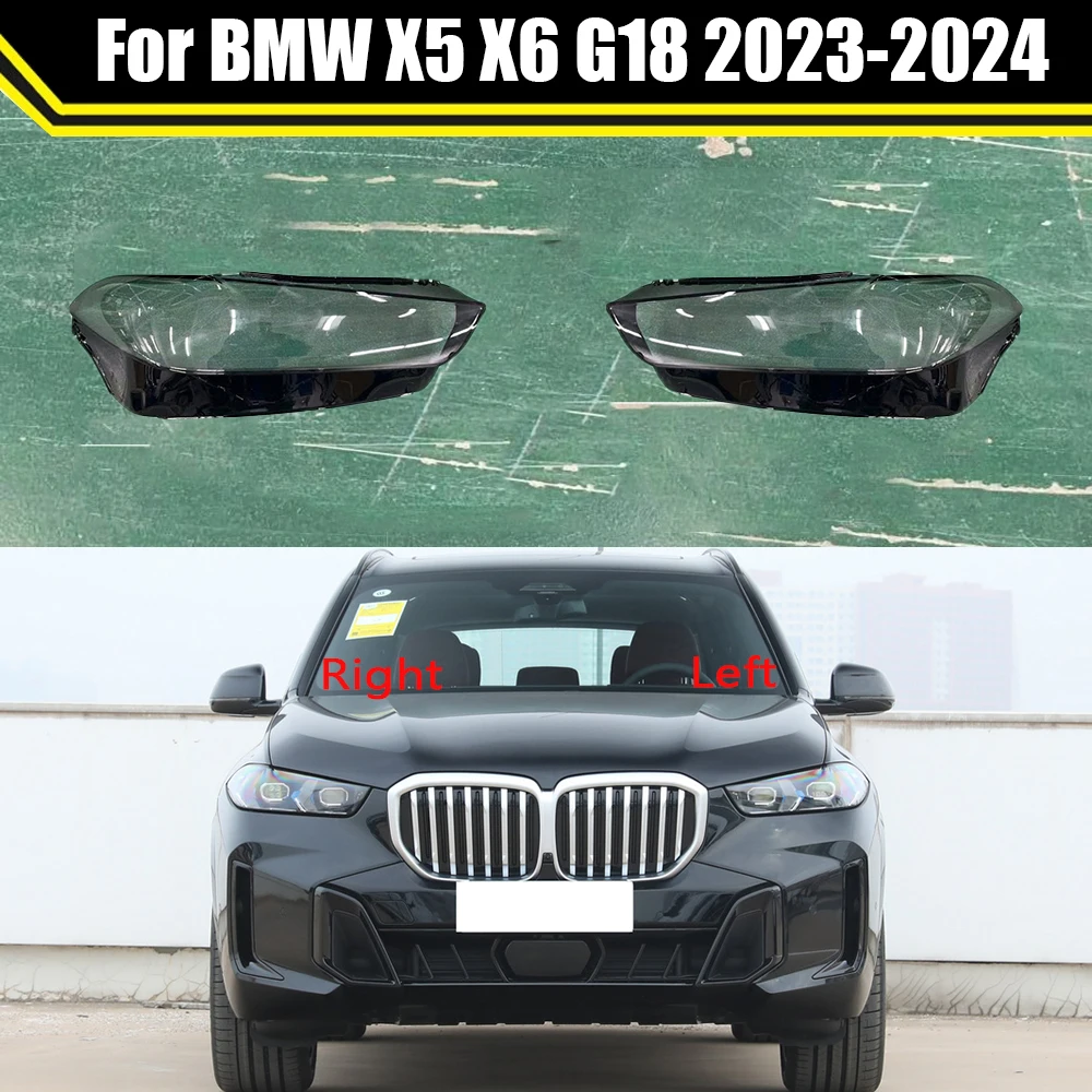 Auto Lampcover For BMW X5 X6 G18 2023 2024 Car Headlight Cover Headlamp Mask Glass Lens Shell Transparent Lampshade Caps