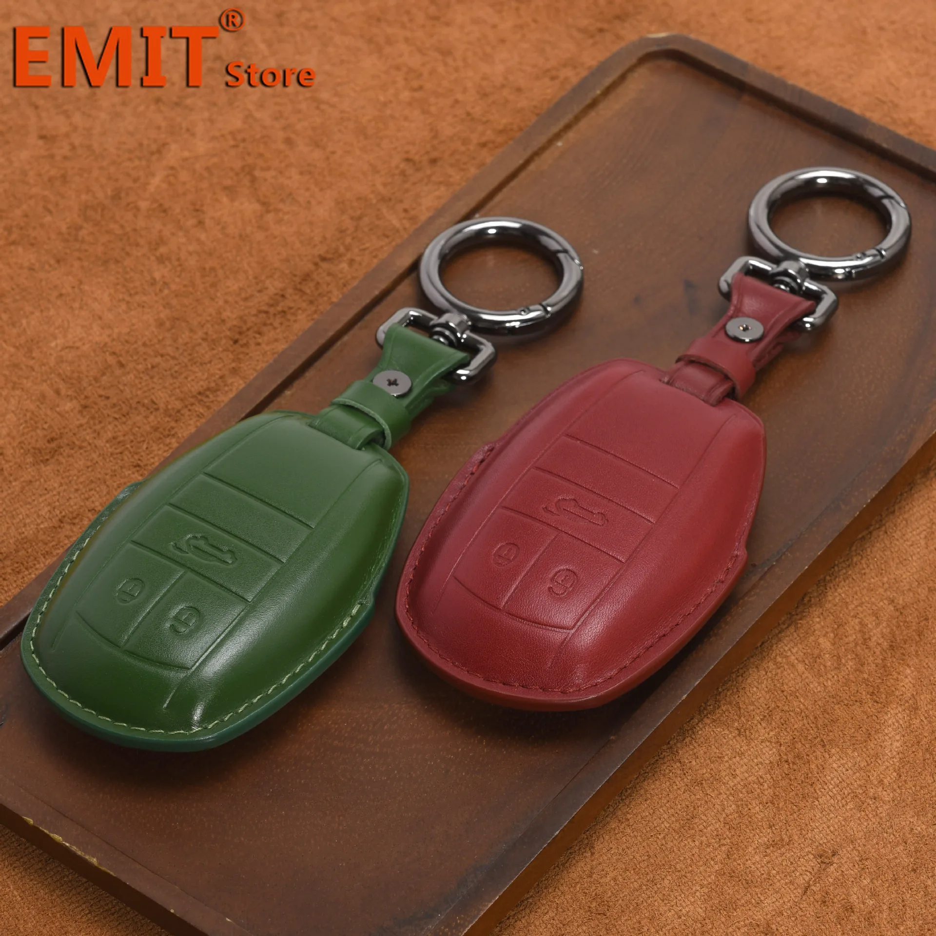 Handmade Leather Key Fob Cover Case for Bentley Bentayga Continental Flying Spur Mulsanne PHEV Continental GT Car Accessories