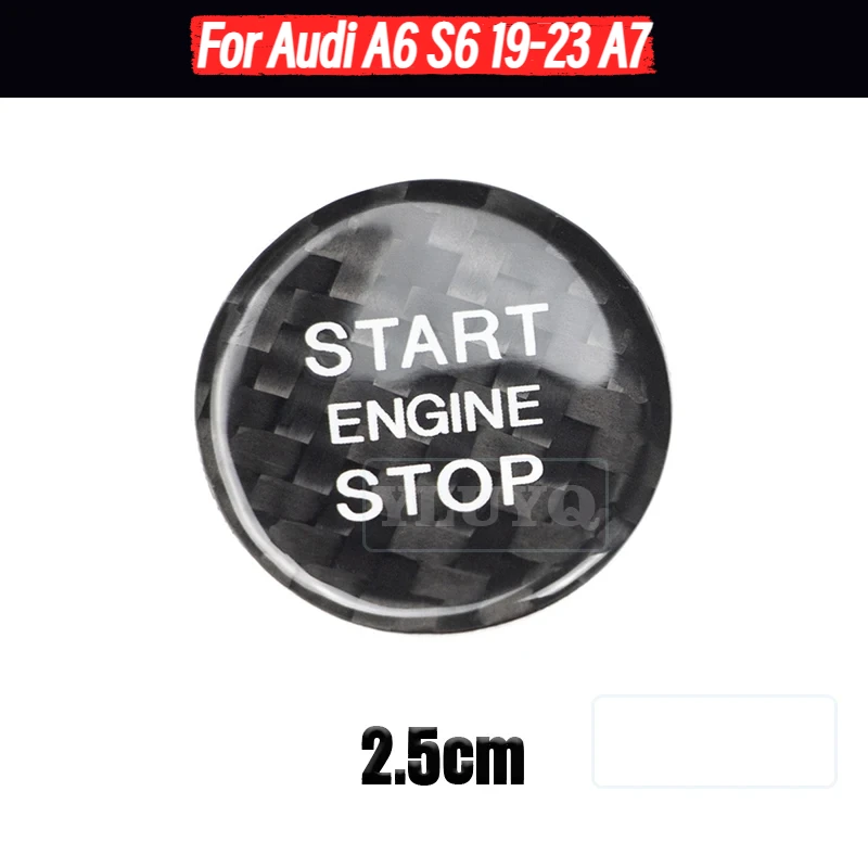 

For Audi A6 S6 19-23 A7 Car Engine One-button Start Button Decorative Sticker Carbon Fiber Interior Accessories