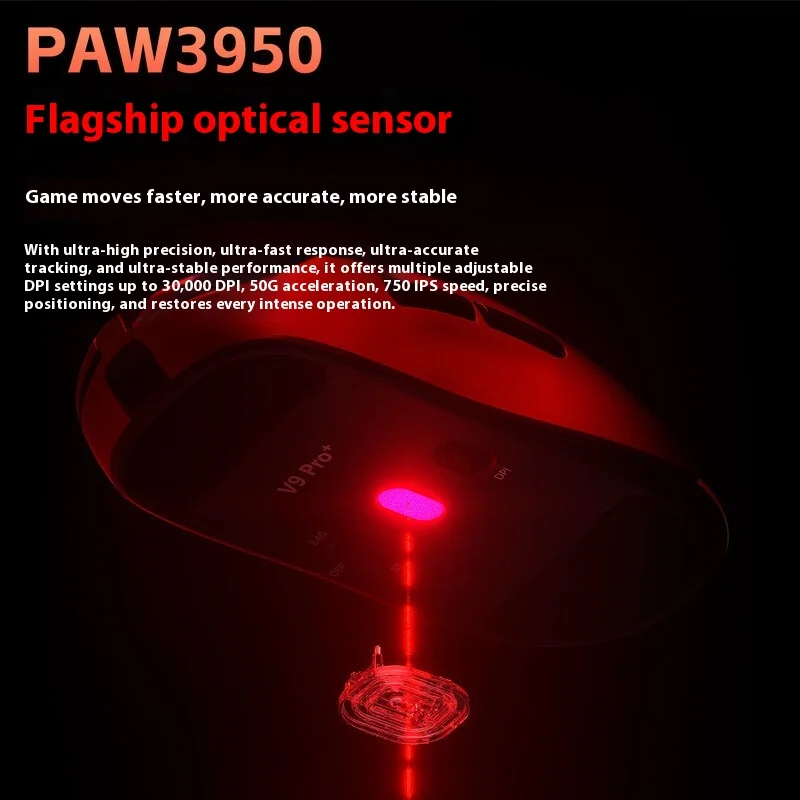 เมาส์ไร้สายอัลลา V9 เกมอีสปอร์ตเมาส์คอมพิวเตอร์บลูทูธน้ำหนักเบาโดยเฉพาะสำหรับของขวัญเกมเมอร์การสอบจำลองครั้งที่สาม