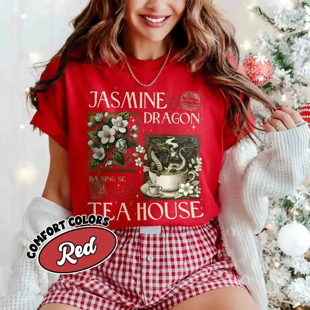 خمر الياسمين التنين الشاي متجر الراحة الظلام الأكاديمية Bookish أنيمي عاشق هدية الصورة الرمزية التي شيرت للجنسين Y2K ملابس الشارع الشهير غير رسمية #5