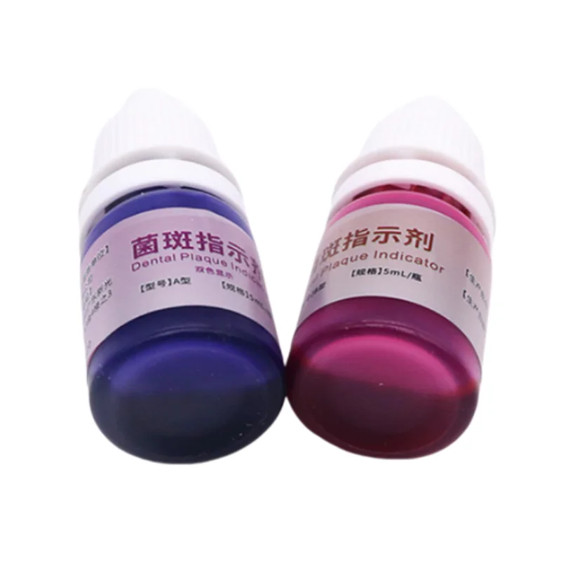 5ML Dental Oral Plaque Caries Indicator Single Dual Color Options for Home & Clinic Use Clear Visualization for Dental Hygiene