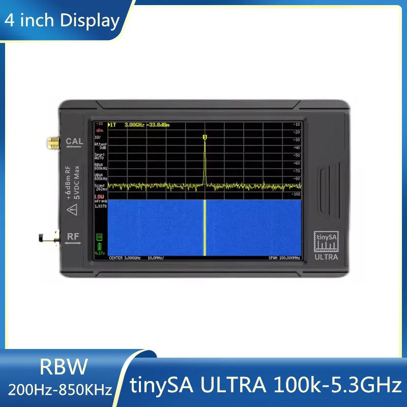 

New tinySA ULTRA 100k-5.3GHz Hand Held Tiny Spectrum Analyzer with Battery + 4 inch TFT Display with Battery