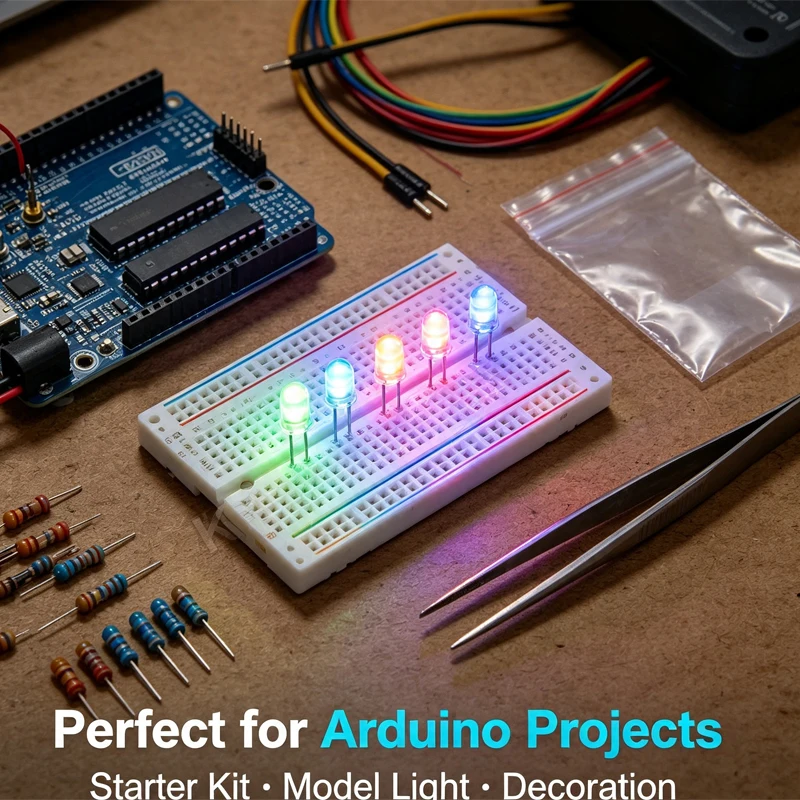 5mm F5 Auto Flash RGB LED Diode Fast Slow Rainbow Color Changing Round LED for Arduino DIY Circuit