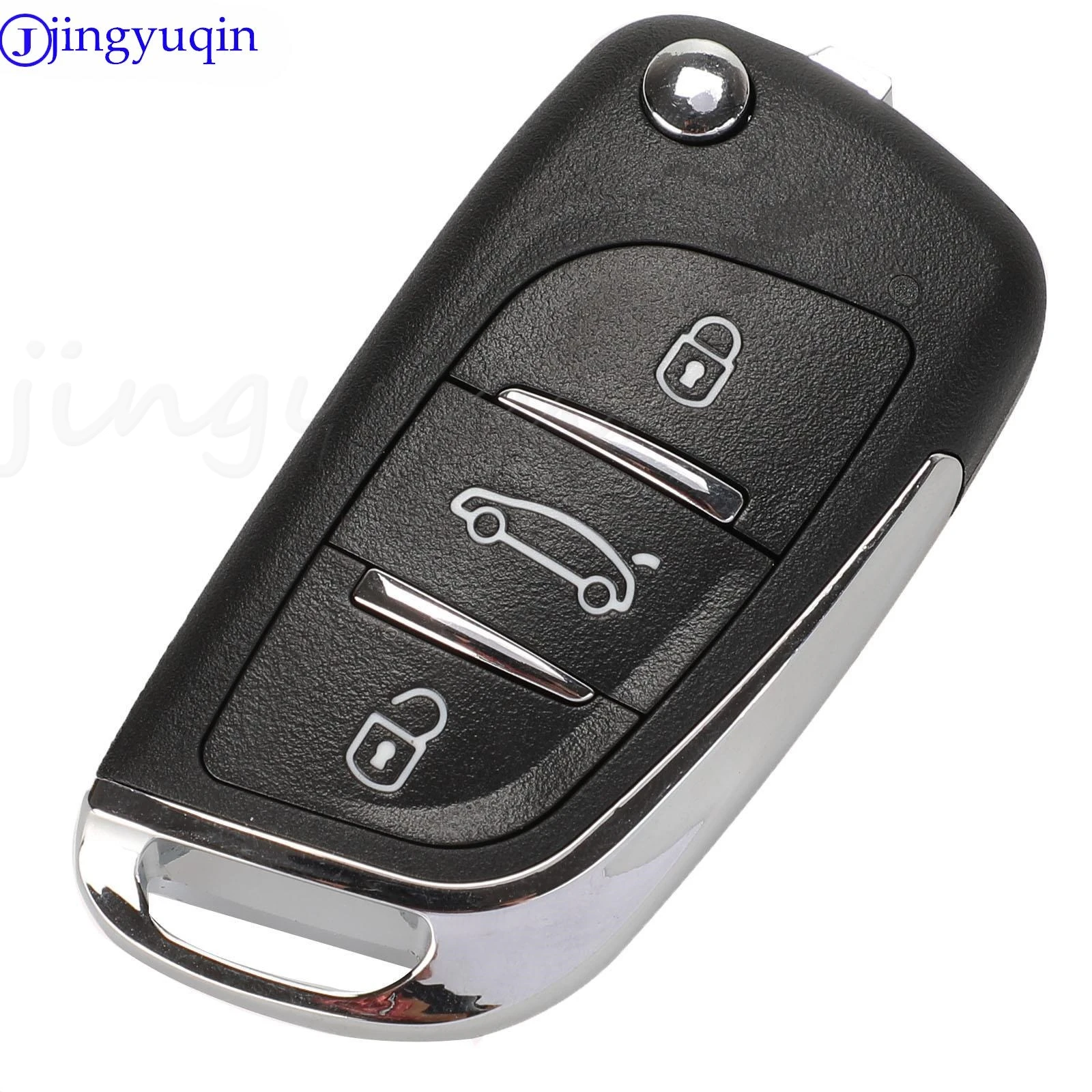 Jingyuqin 3Buttons Remote Control For Ssangyong Key With Electronics 433 Mhz Actyon Kyron Rexton Korando Uncut Blade Car Keys