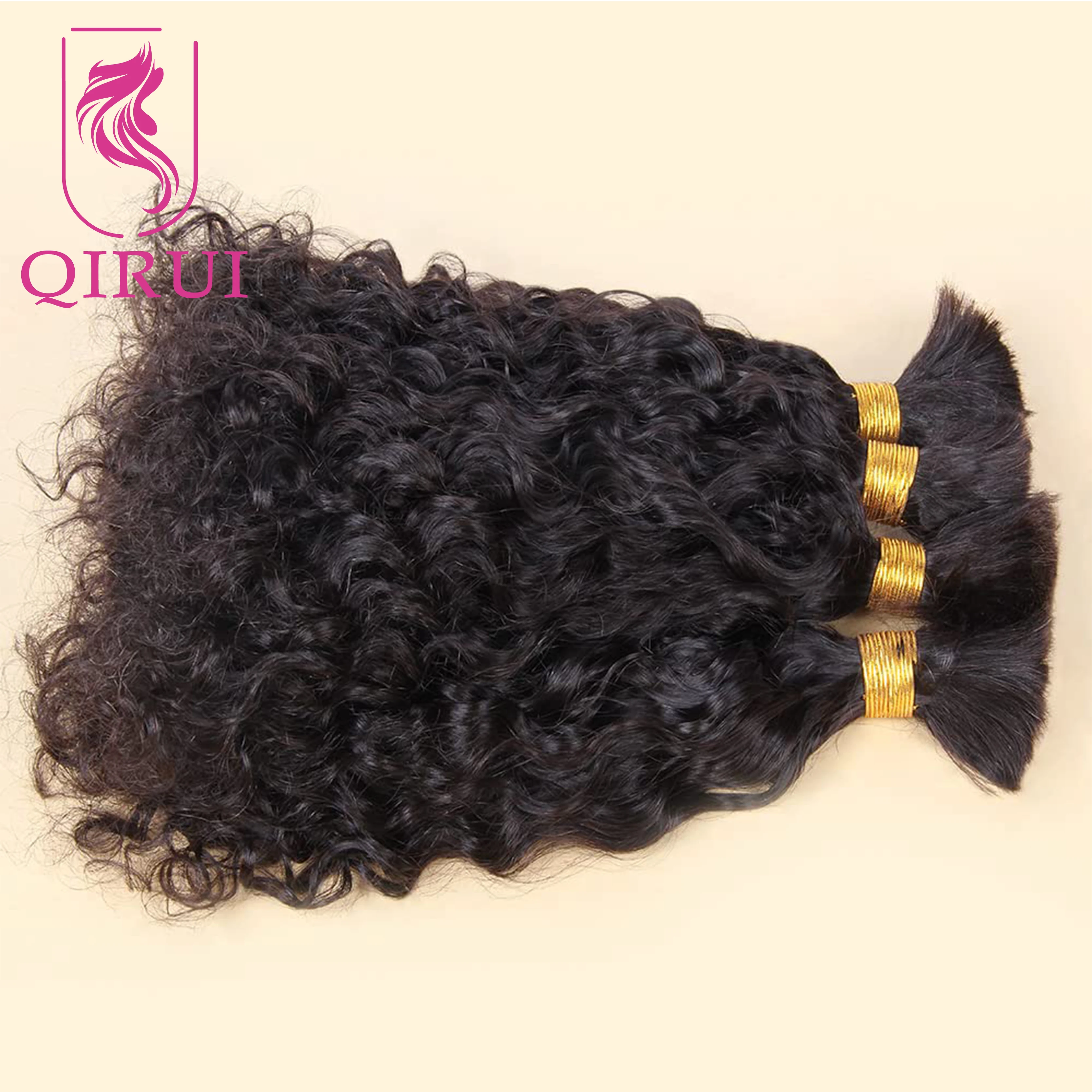 Bulk Human Hair for Braiding Loose Wave Unprocessed Indian No Weft Hair Extension for Micro Braids 100g 1Piece