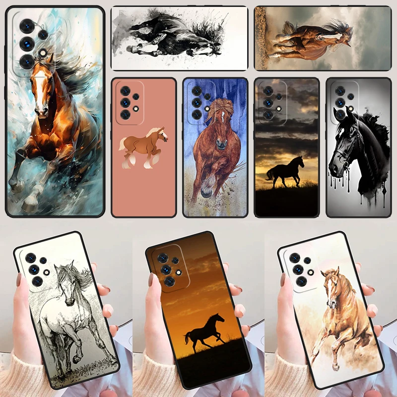 Galloping Horse phone case For Samsung Galaxy A42 A31 A40 A51 A71 A32 A80 A91 A52 A72 A73 A20e A21S A50 A70 A11 A12 Cover