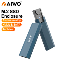 MAIWO Dual Protocols M.2 NGFF NVMe Enclosure External SSD Case USB 3.1 Type C Hard Drive Disk Cover 10Gbps HD Storage Box House