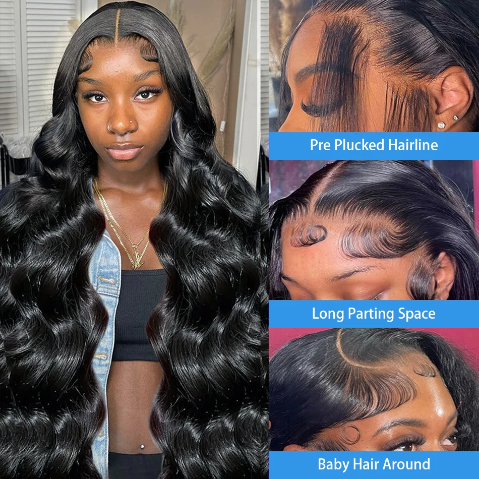 13x4 13x6 HD Transparent Lace Front Wig Body Wave Brazilian Remy Human Hair 200 Density Lace Frontal Wig For Women 32 Inches