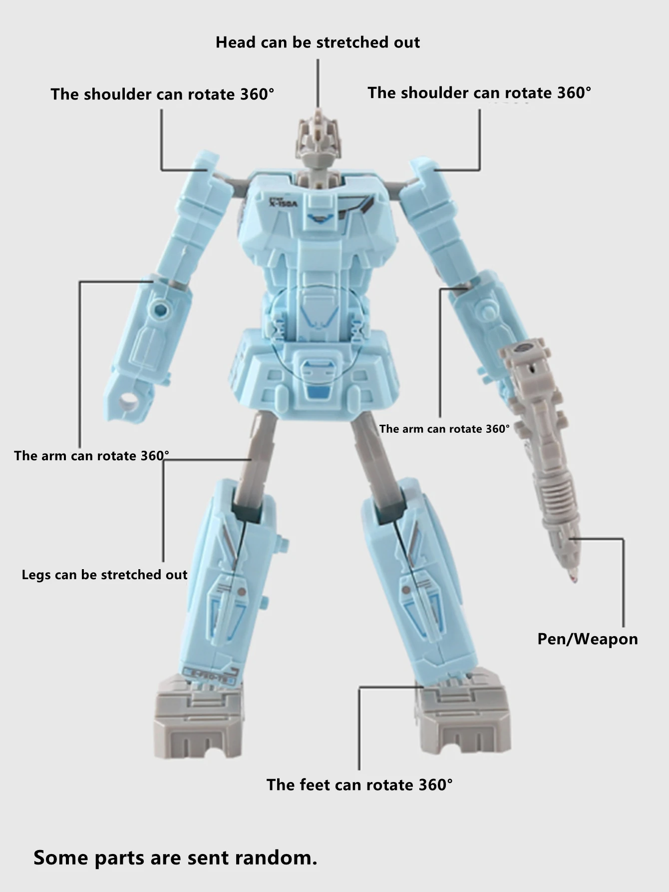 Children's Robot-Transforming Pen: 2-in-1 Creative Stationery and Educational Toy for Elementary School Students random colors