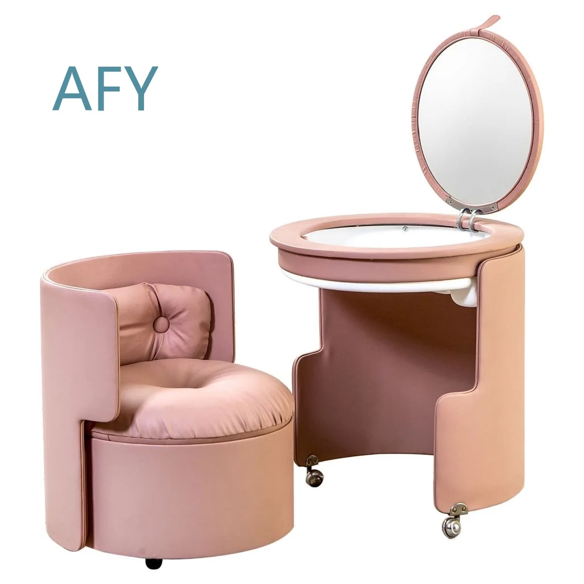 OEM High End Movable Dressing Table for Bedroom Vanity Desk for Small Apartment with Mirror Wooden Makeup Table for Modern