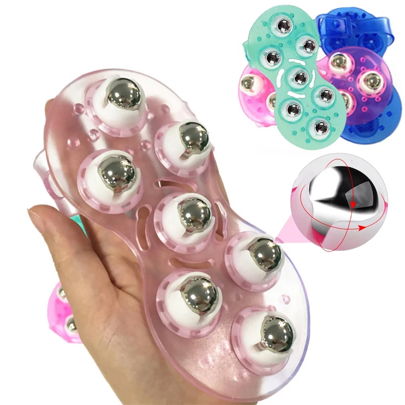 Roller Ball Body Massage Glove Anti-Cellulite Muscle Pain Relief Relax Massager For Neck Back Shoulder Buttocks Face Lift Tools