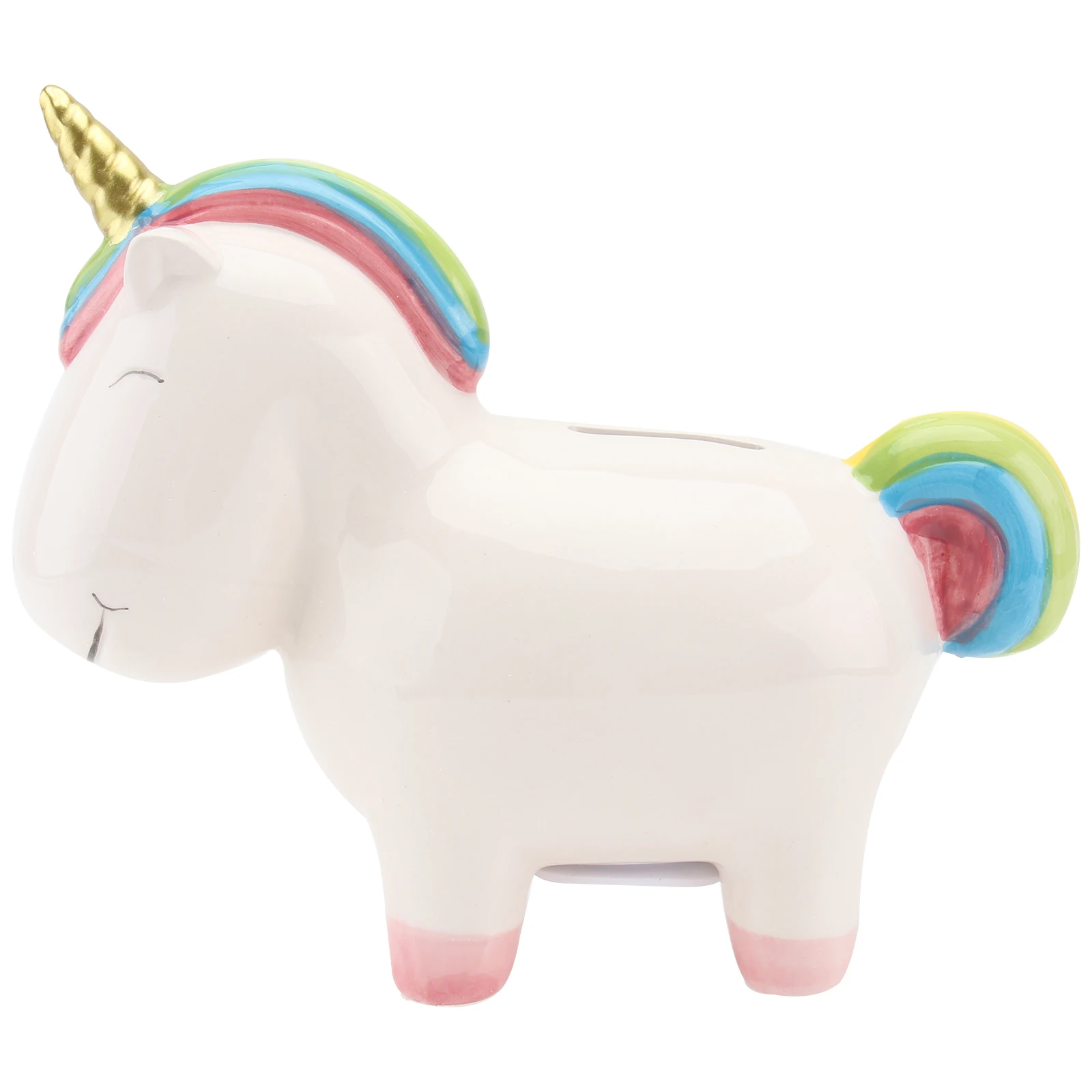 

1Pcs Ceramic Saving Pot Compact Lightweight Desktop Decoration White Cartoon Saving Pot Household Piggy Bank