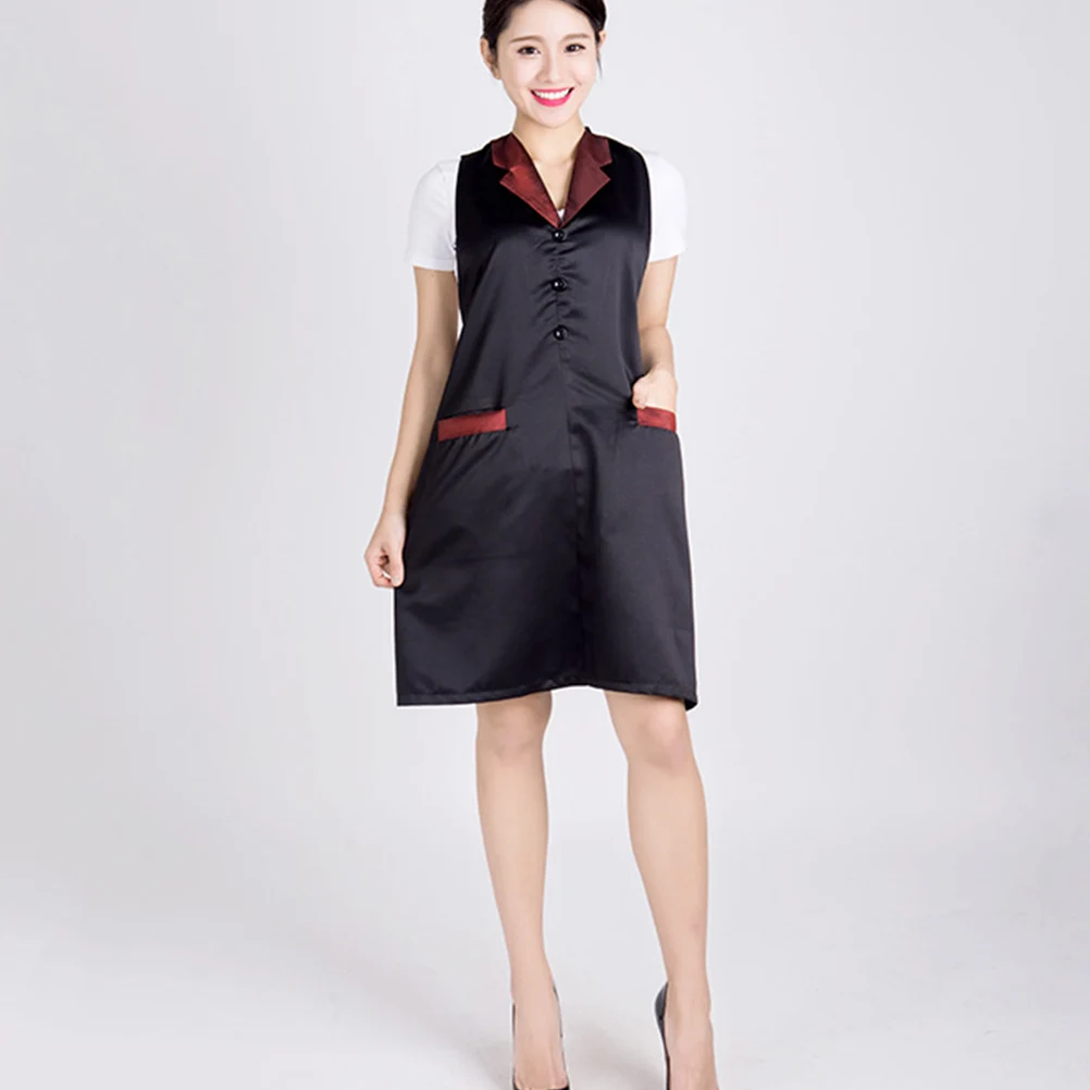 

Fashion Barber Apron Barbers Uniform Hairdressing Clothes Waterproof Protective Gown Breathable Quick Dry Pockets Button Red
