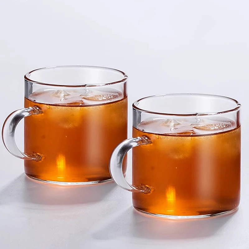 GIANXI Thicken Glass Tea Cup With Handle Household Heat Resistant High Temperature Tea Cups Chinese Kung Fu Tea Puer Tea Cup Set