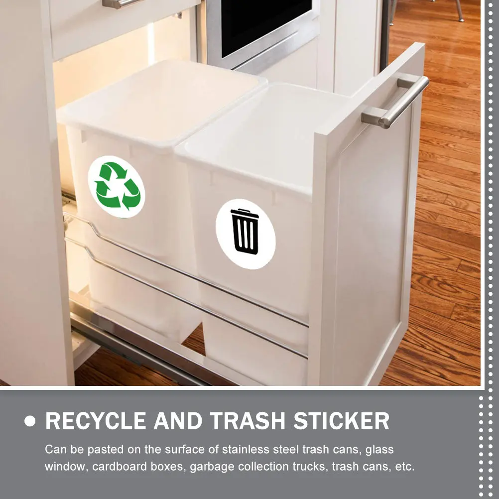 

1Set Garbage Classification Sticker PVC Trash Can Recycle Decals Waterproof Self-Adhesive Waste Sorting Labels for Home Office