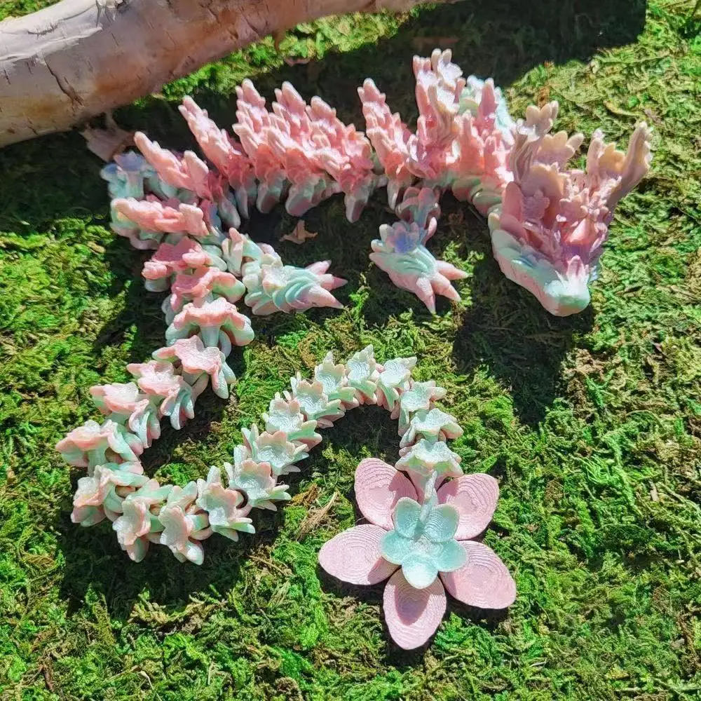 27.5/40 سنتيمتر ثلاثية الأبعاد مطبوعة زهر الكرز التنين المنقولة المشتركة مفصلية التنين عمل أرقام المنزل سطح المكتب حلية هدايا عيد الميلاد