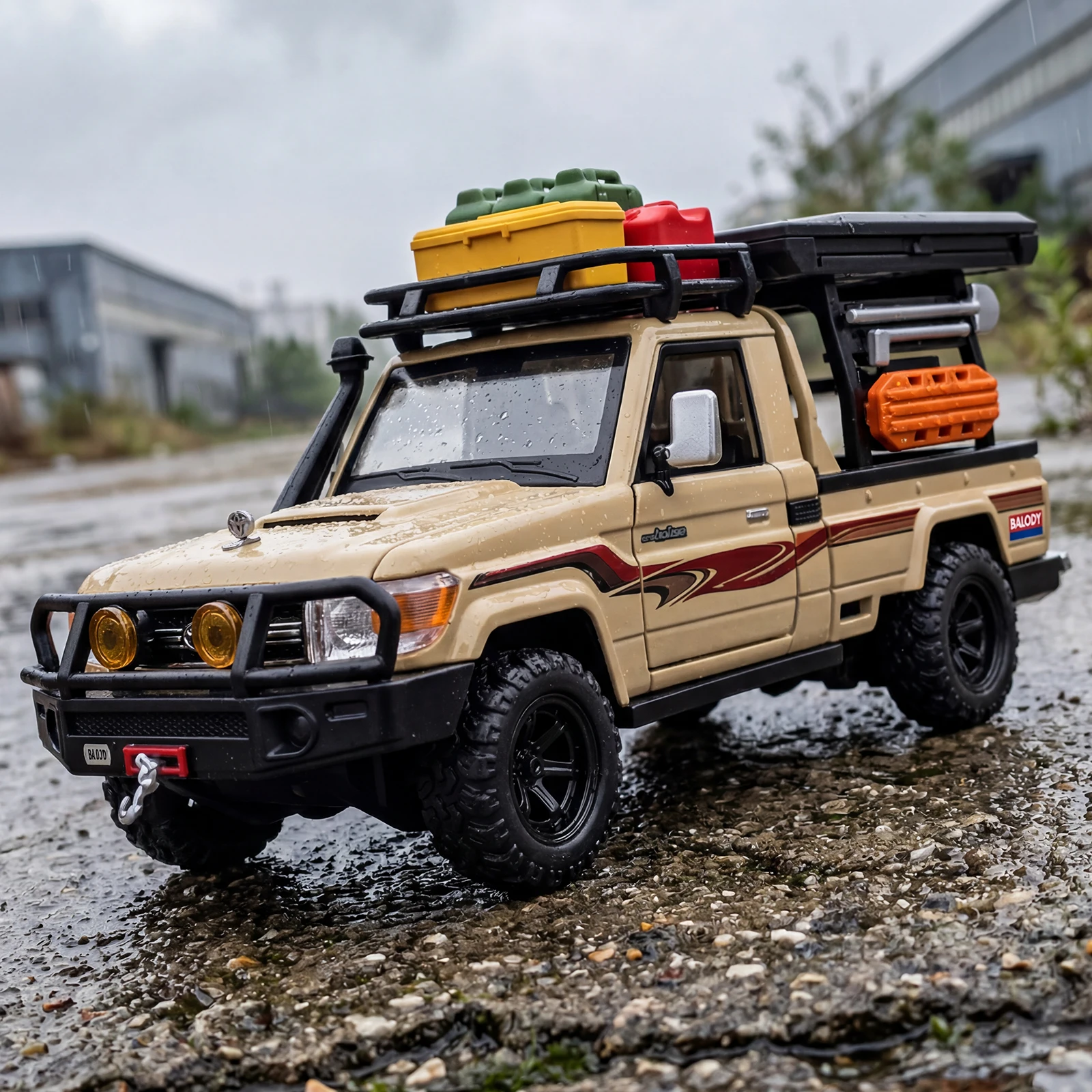 

Металлическая литая модель внедорожного пикапа Toyota Land Cruiser LC79 Single Cab в масштабе 1:32, украшение для рабочего стола, подарок