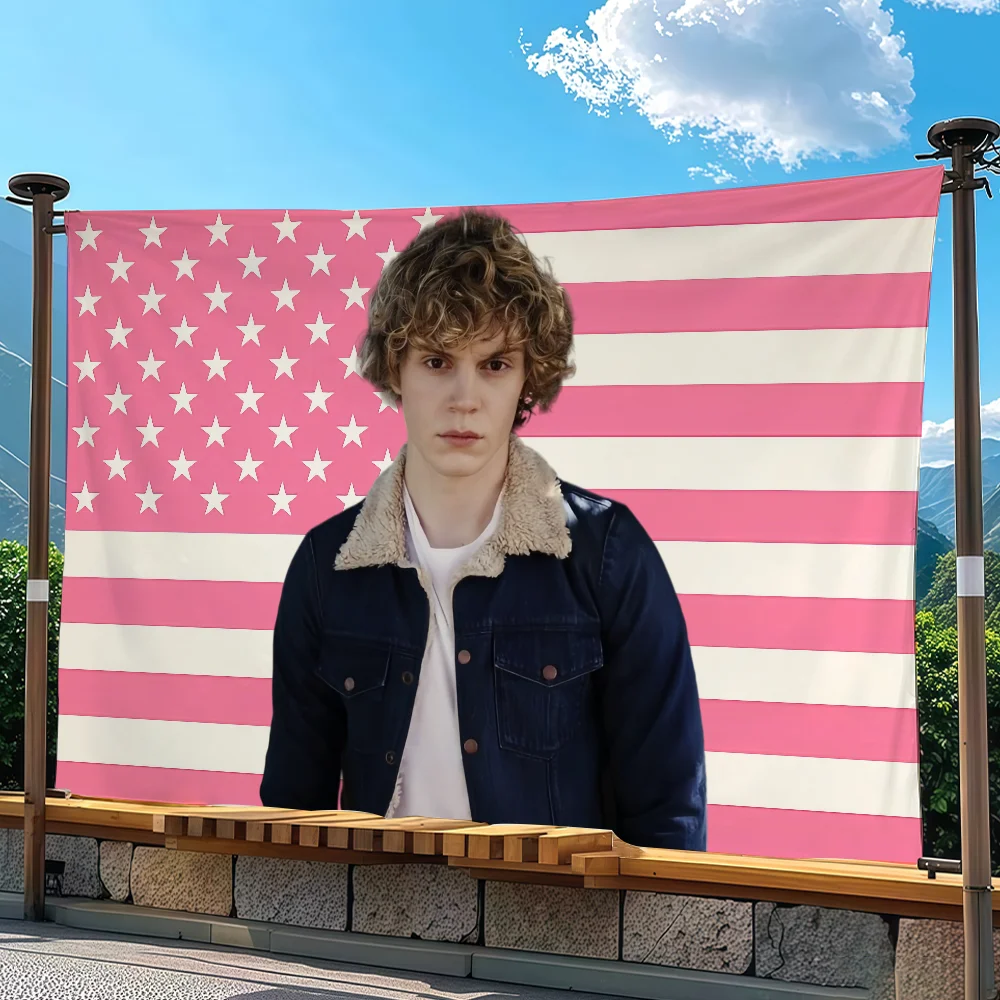 Actor E-Evan P-Peters-S flag Advertising Banner for Camping Decoration Outdoor & Garage Wall Hanging Decorations